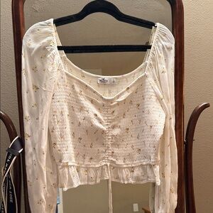 Hollister Cream Floral Blouse